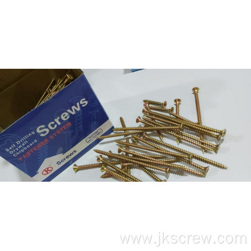 yellow plated chipboard furniture screw